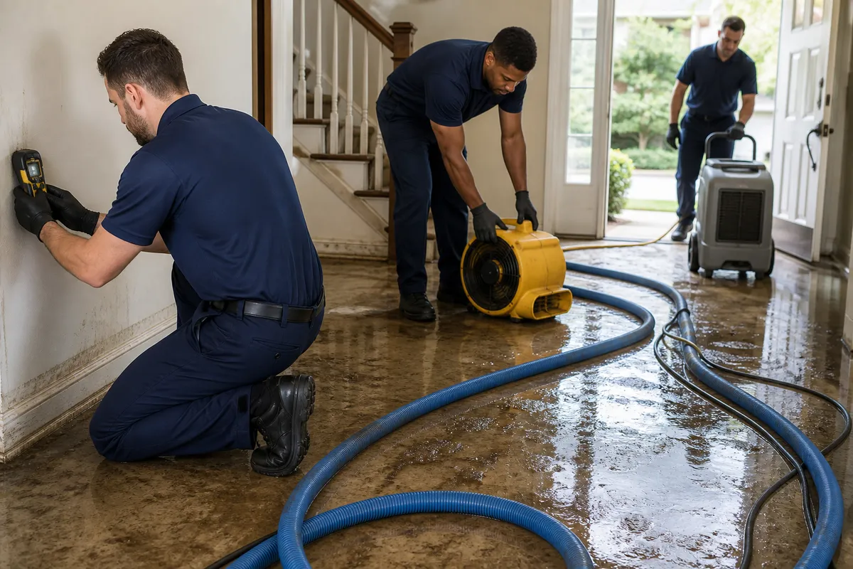 Floodline Restoration Co. crew at work in West New York, NJ